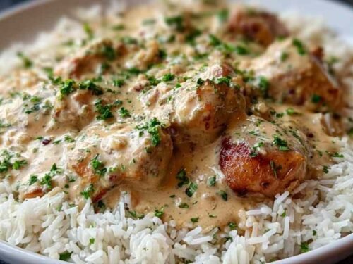 Creamy Smothered Chicken and Rice Recipe
