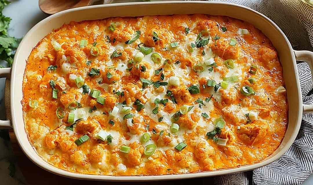 Buffalo Chicken Cauliflower Casserole