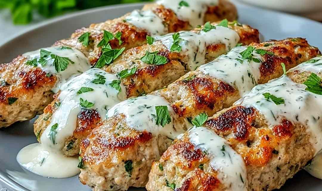 Chicken Kofta Garlic Yogurt Sauce
