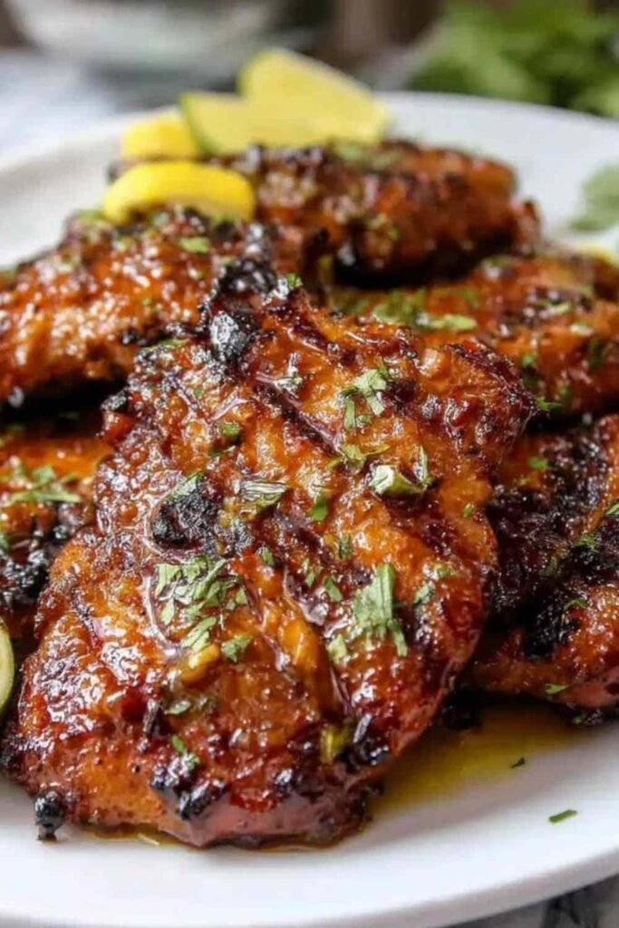 Chicken marinade pollo asado ingredients whisked together in a bowl with fresh orange juice lime and smoked paprika