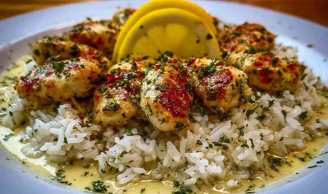 Chicken Scampi with Creamy Garlic Parmesan Rice
