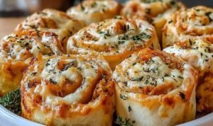 Crack Chicken Pinwheels Crack Chicken Pinwheels sliced and arranged on a white serving platter with fresh parsley garnish