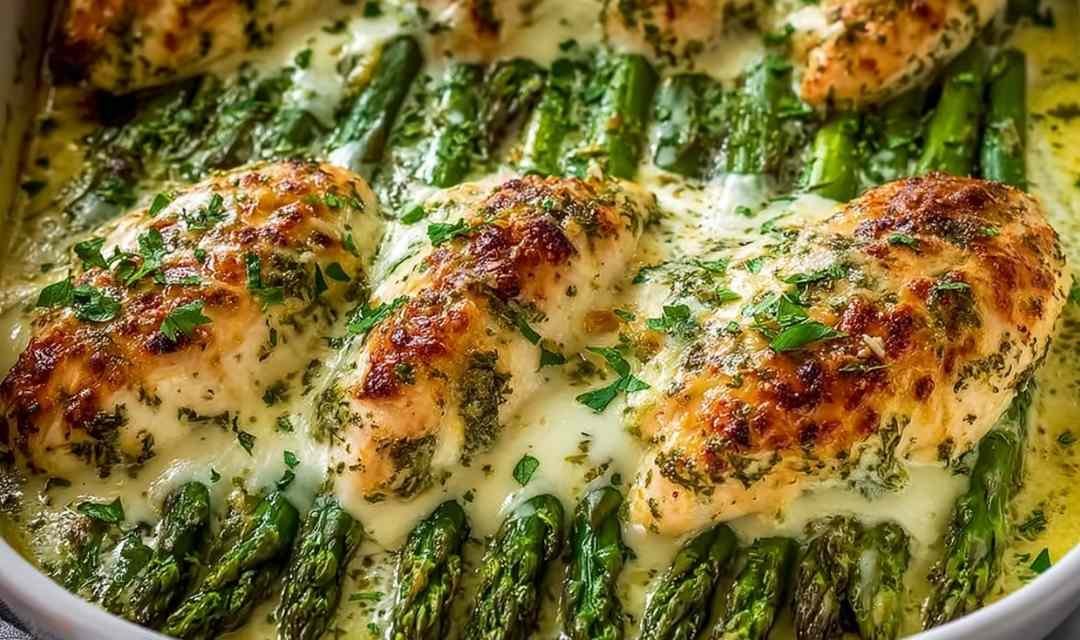 Creamy Baked Chicken and Asparagus