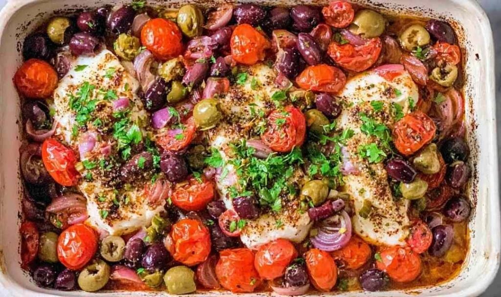Easy Mediterranean Baked Cod