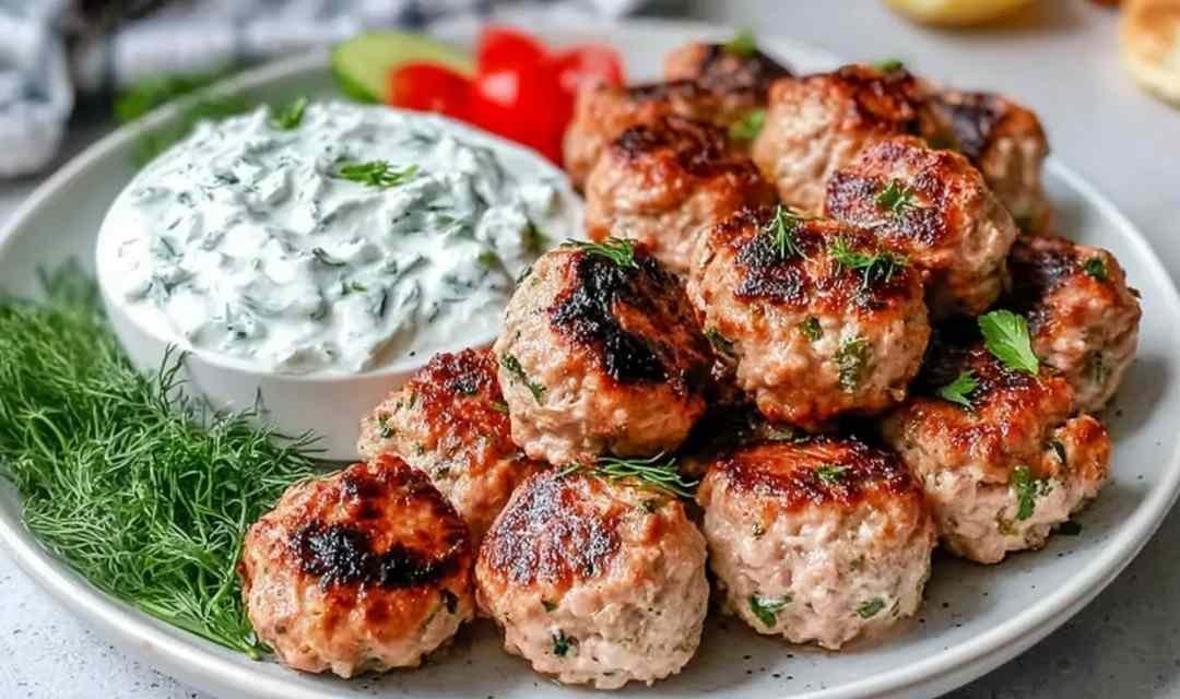 Greek Turkey Meatballs with Tzatziki