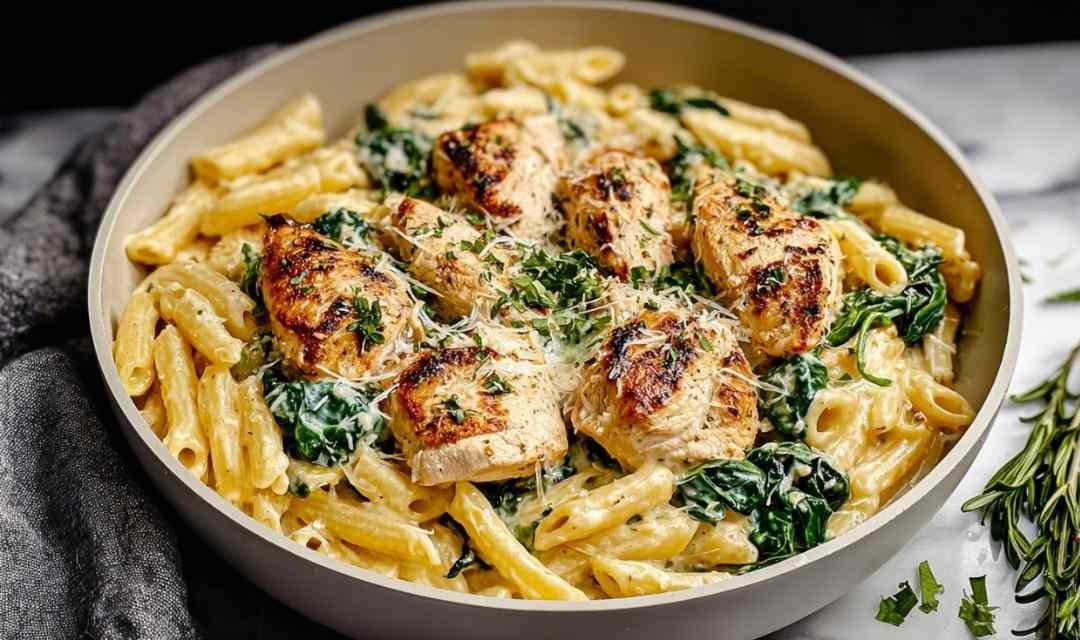 Healthy Garlic Parmesan Chicken Pasta