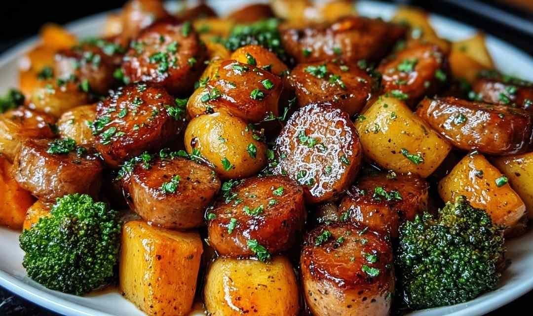 Honey Garlic Sheet Pan Sausage