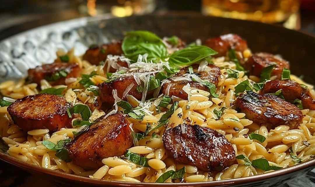 One-Pot Garlic Butter Sausage Orzo