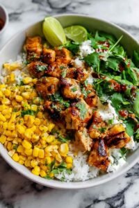 Street Corn Chicken Rice Bowl