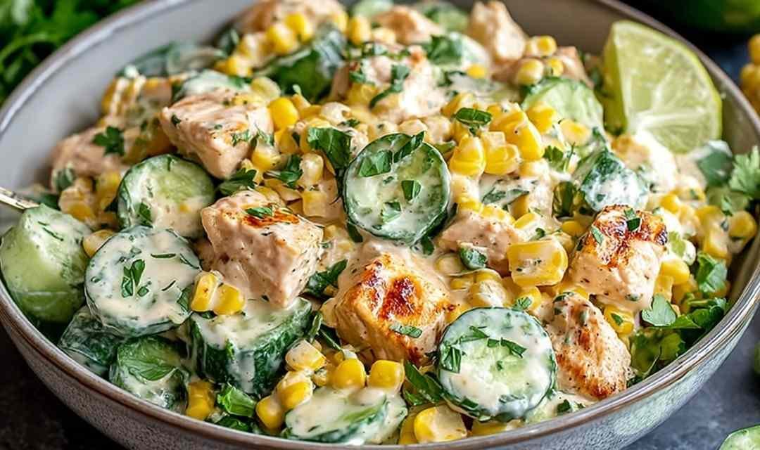 High Protein Chicken Street Corn Salad Bowls