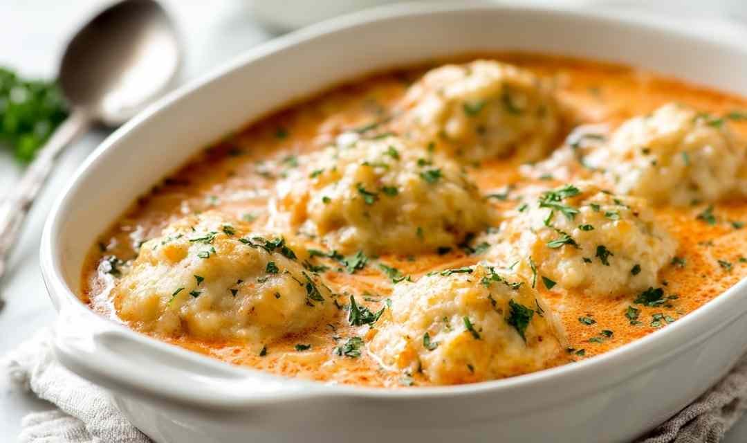 Tomato Soup with Cheddar Bay Dumplings