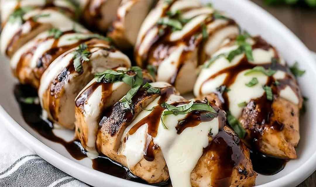 Balsamic Baked Chicken Breast with Mozzarella Cheese