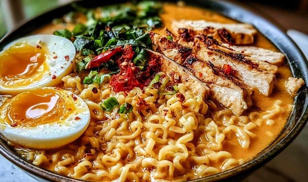 Creamy Garlic Chicken Ramen
