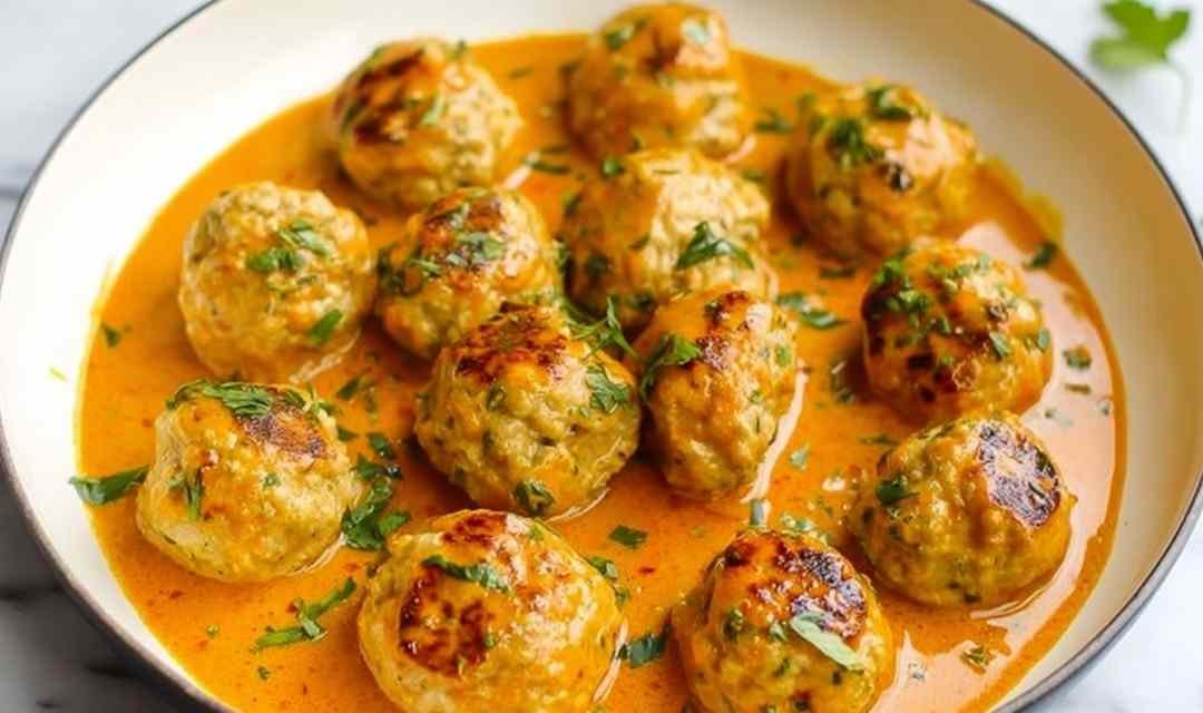 Curry Chicken Meatballs with Coconut Curry Sauce