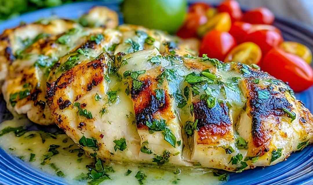 Grilled Salsa Verde Pepper Jack Chicken