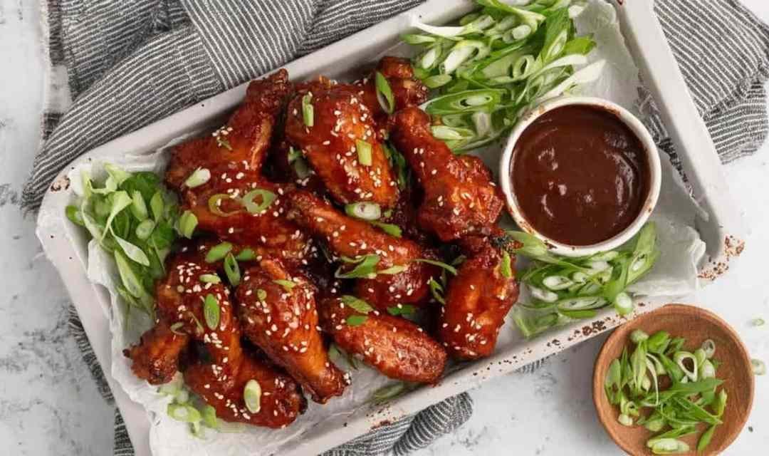 Crispy Baked Korean Chicken Wings with Gochujang Sauce